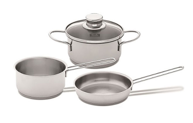 Fissler（フィスラー）の調理器具、スナッキーセット（キャセロール・ソースパン・フライパン・ガラスフタのセット）［08-316-03］のイメージ